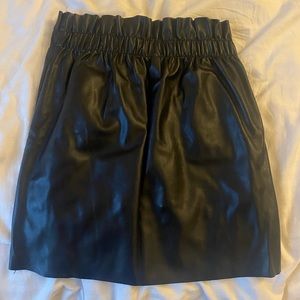 Black Faux Leather Skirt